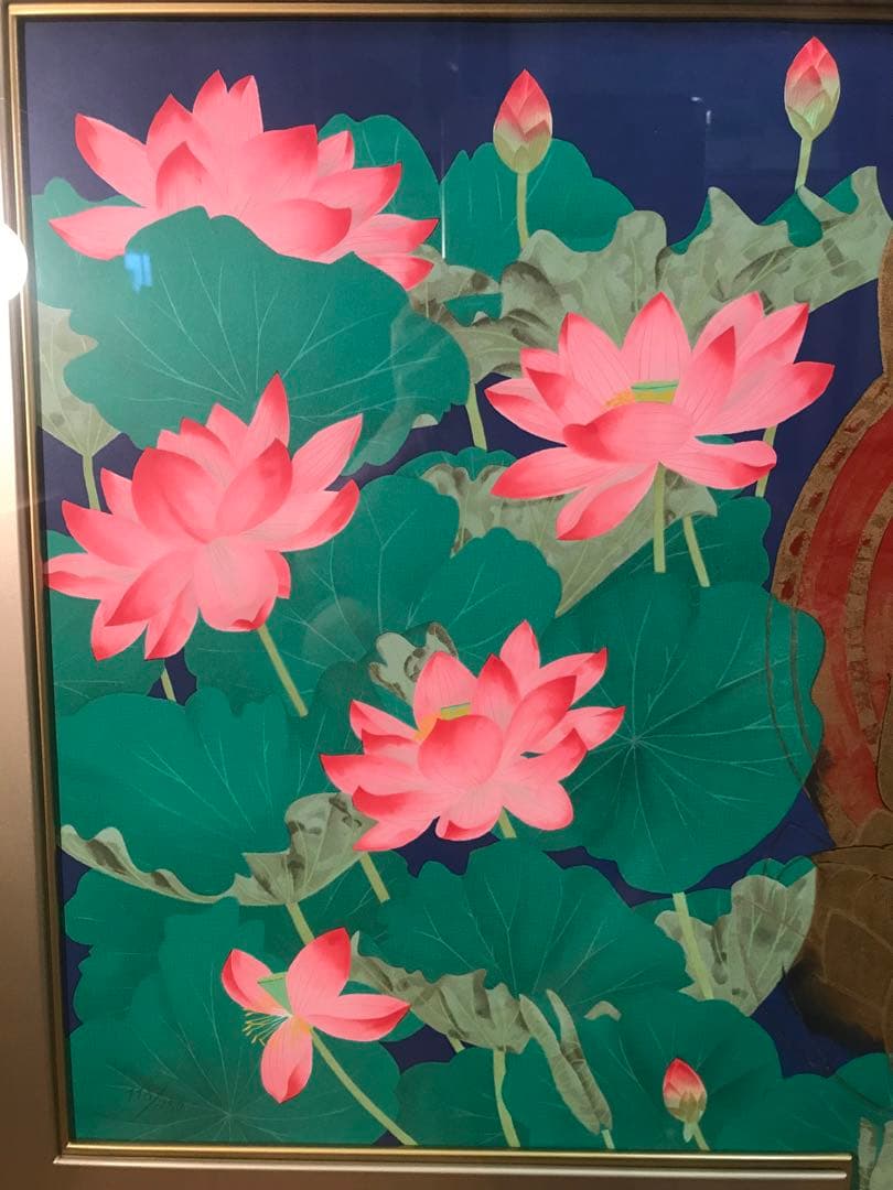 中島千波「大日如来蓮地図」リトグラフ＋エンボス技法　直筆サイン・作品証明シール有