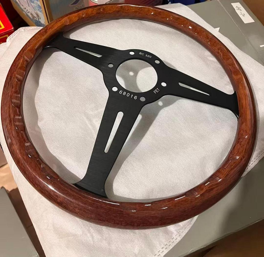 NARDI　 35パイ ステアリング ウッド調/黒色線/黒色　350mm