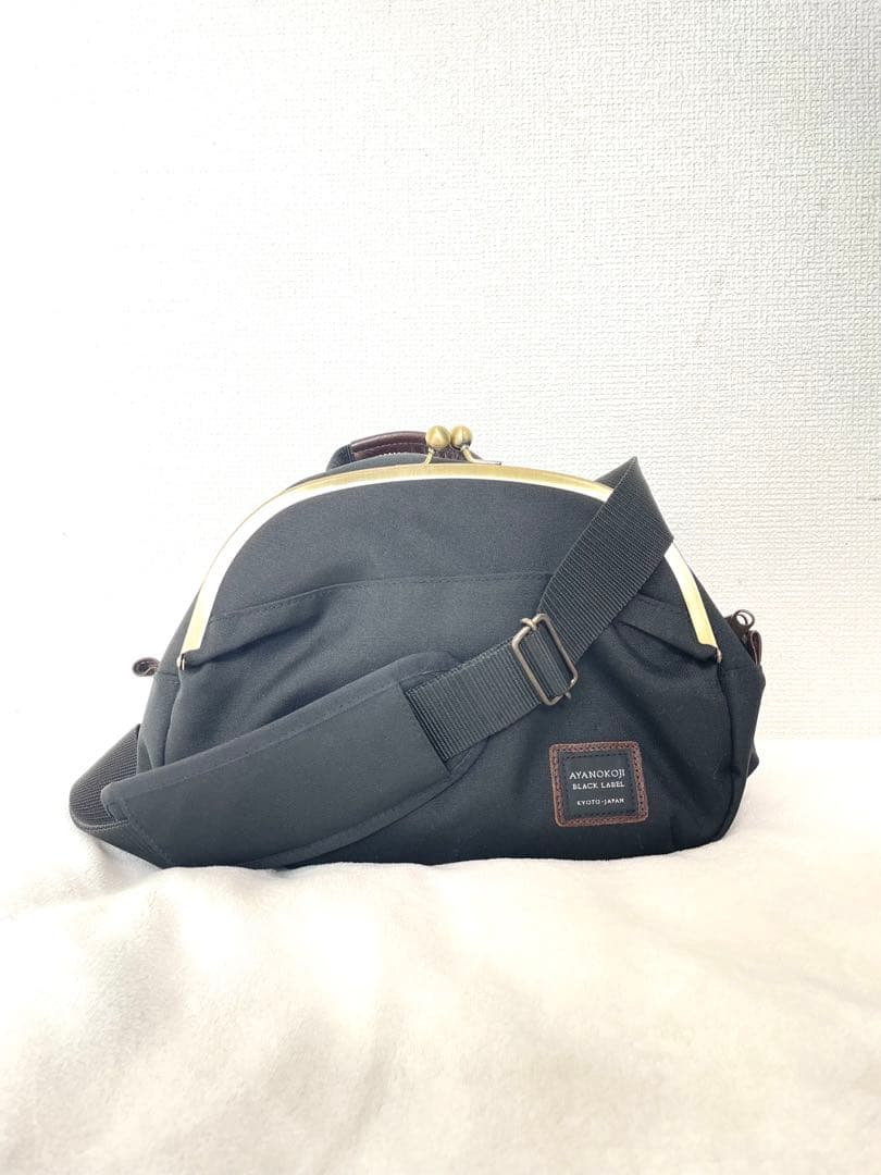 AYANOKOJI BLACK LABEL アヤノコウジ がま口 ボディバッグ黒