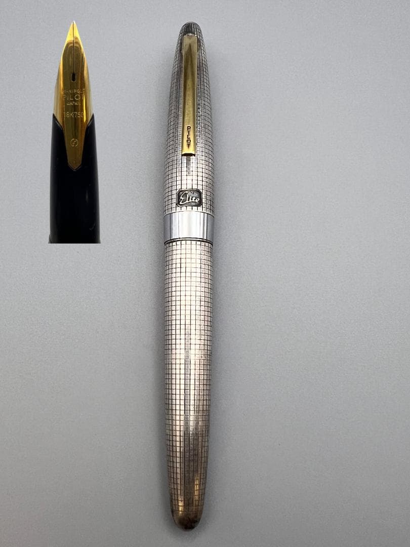 【海】パイロット スターリングシルバー 万年筆 大型ペン先/18K-750