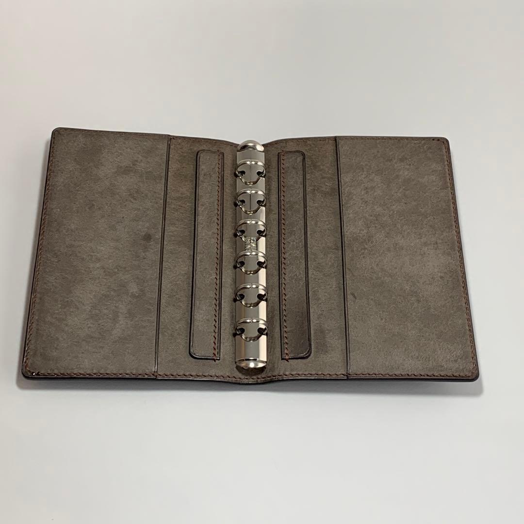 本革総手縫イタリアンレザーミニ6システム手帳ポケットペンホルダー付(マルゴー等)