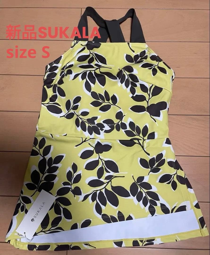 【新品タグ付き】SUKALA 葉柄プリント ヨガウェア Sサイズ
