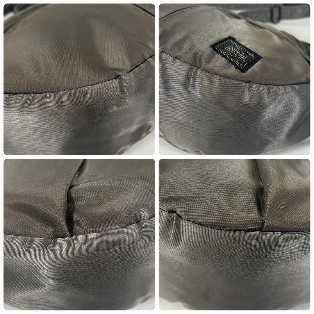 ポーター ショルダーバッグ 斜め掛け タンカー ハーフムーン ナイロン グレー