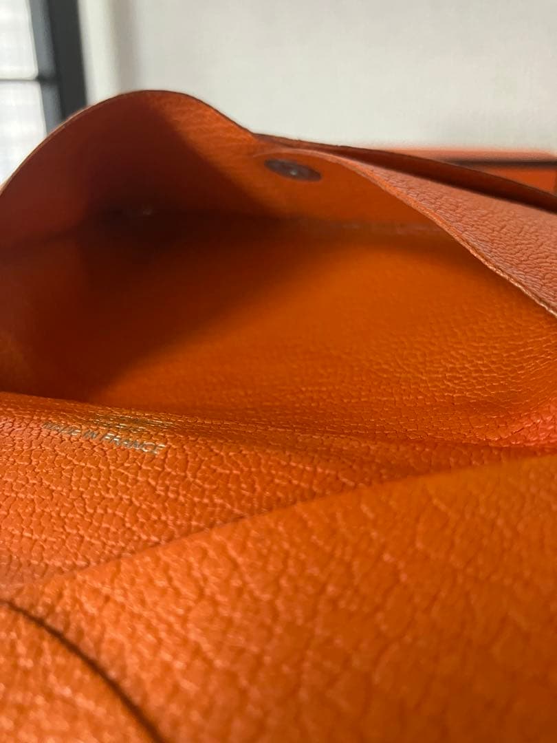 エルメス　HERMES カルヴィ　オレンジ　名刺入れ　カードケース