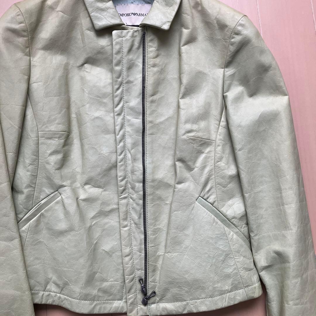 EMPORIO ARMANI シングルライダースジャケット 42