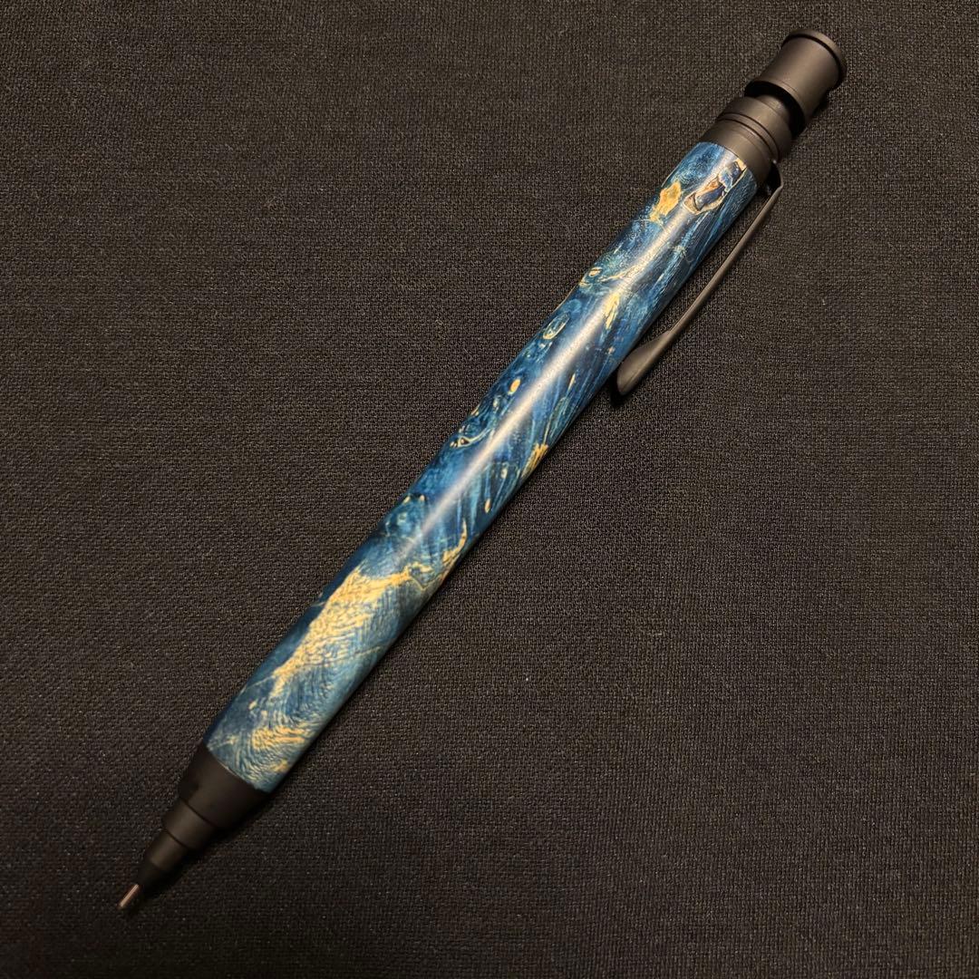【スタビライズドウッド】瘤杢 木軸ペン　シャーペン 三神craft金具