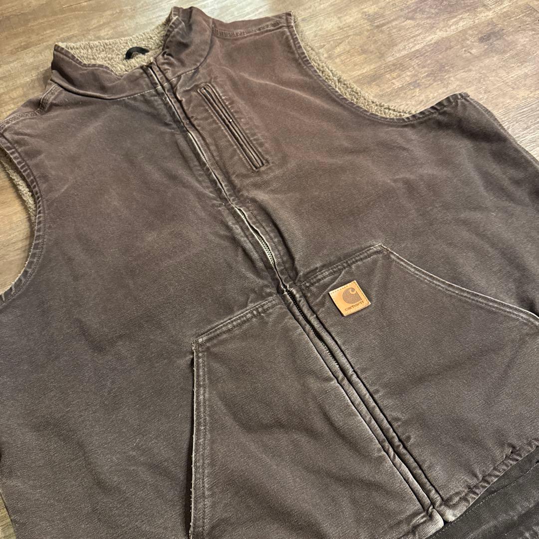 古着　フェード カーハート ダックベスト ブラック