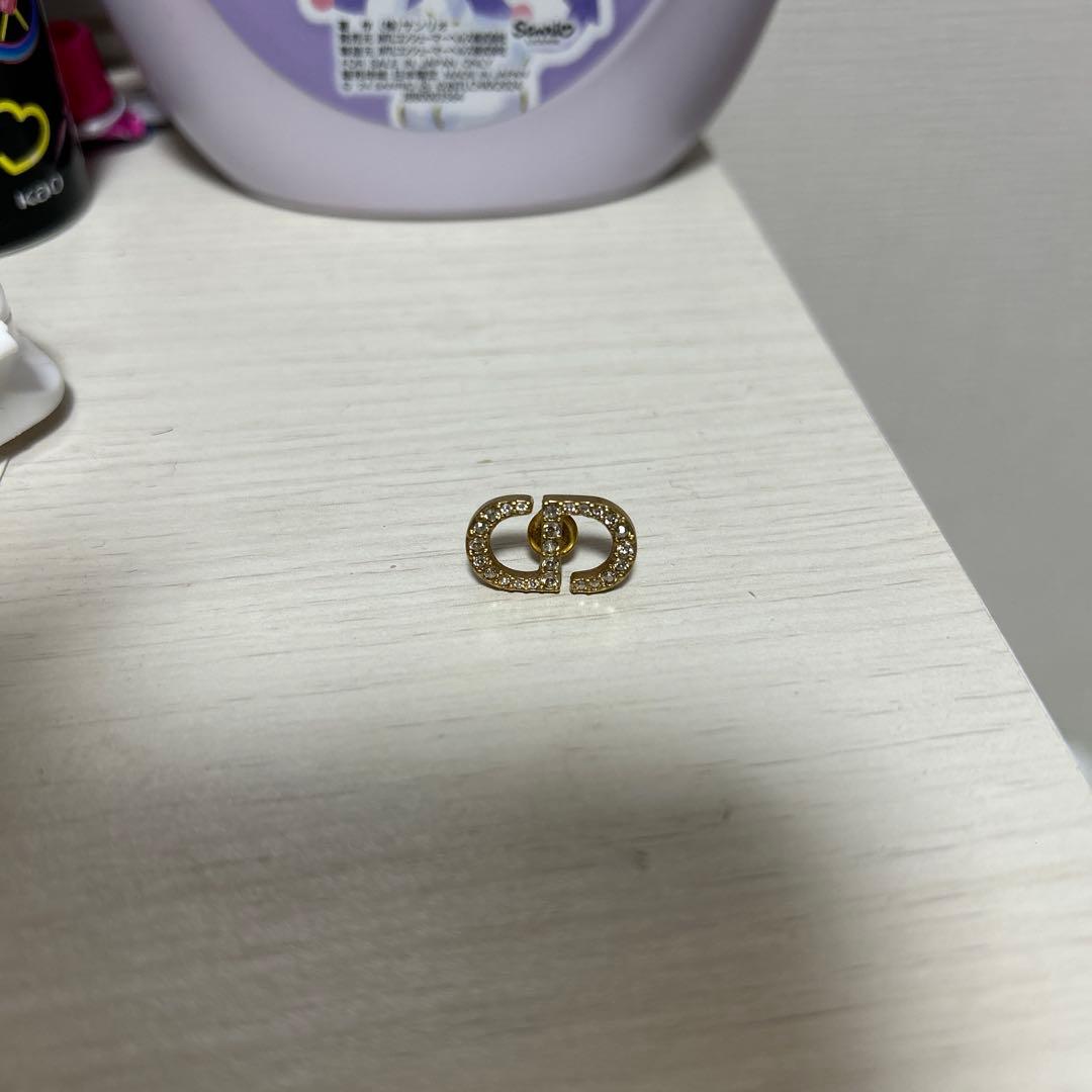 ストーン付きダブルリングピアス(片耳用)