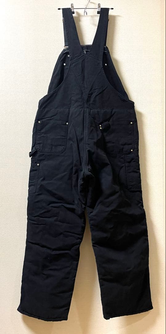 2002年 USA製 カーハート ダック ダブルニー オーバーオール ブラック