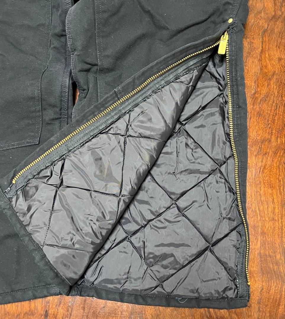 2002年 USA製 カーハート ダック ダブルニー オーバーオール ブラック