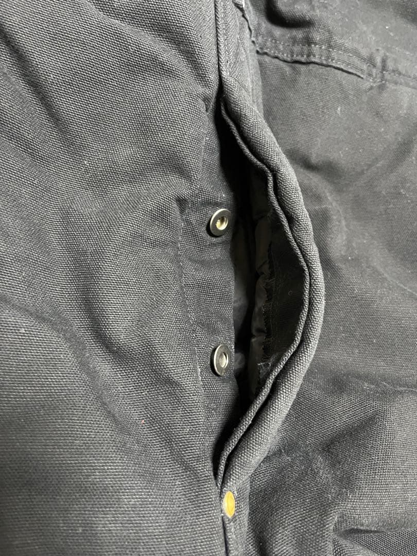 2002年 USA製 カーハート ダック ダブルニー オーバーオール ブラック