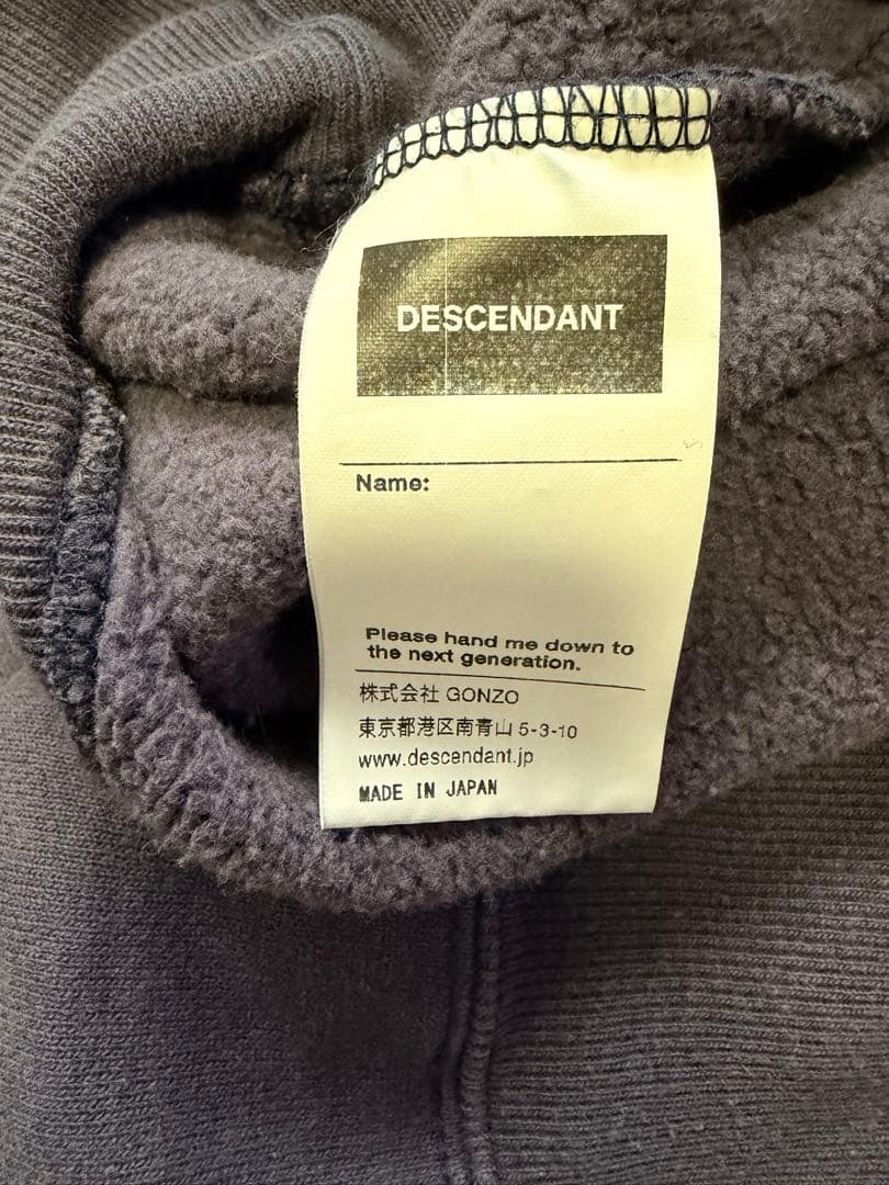り*ー様 【美品】DESCENDANT 裏起毛 クルーネック スウェット 2 ネ