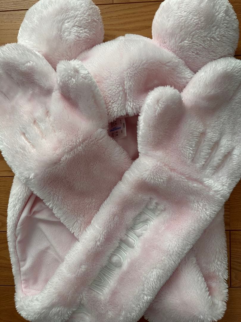 ディズニー　マフラーキャップ　ピンク