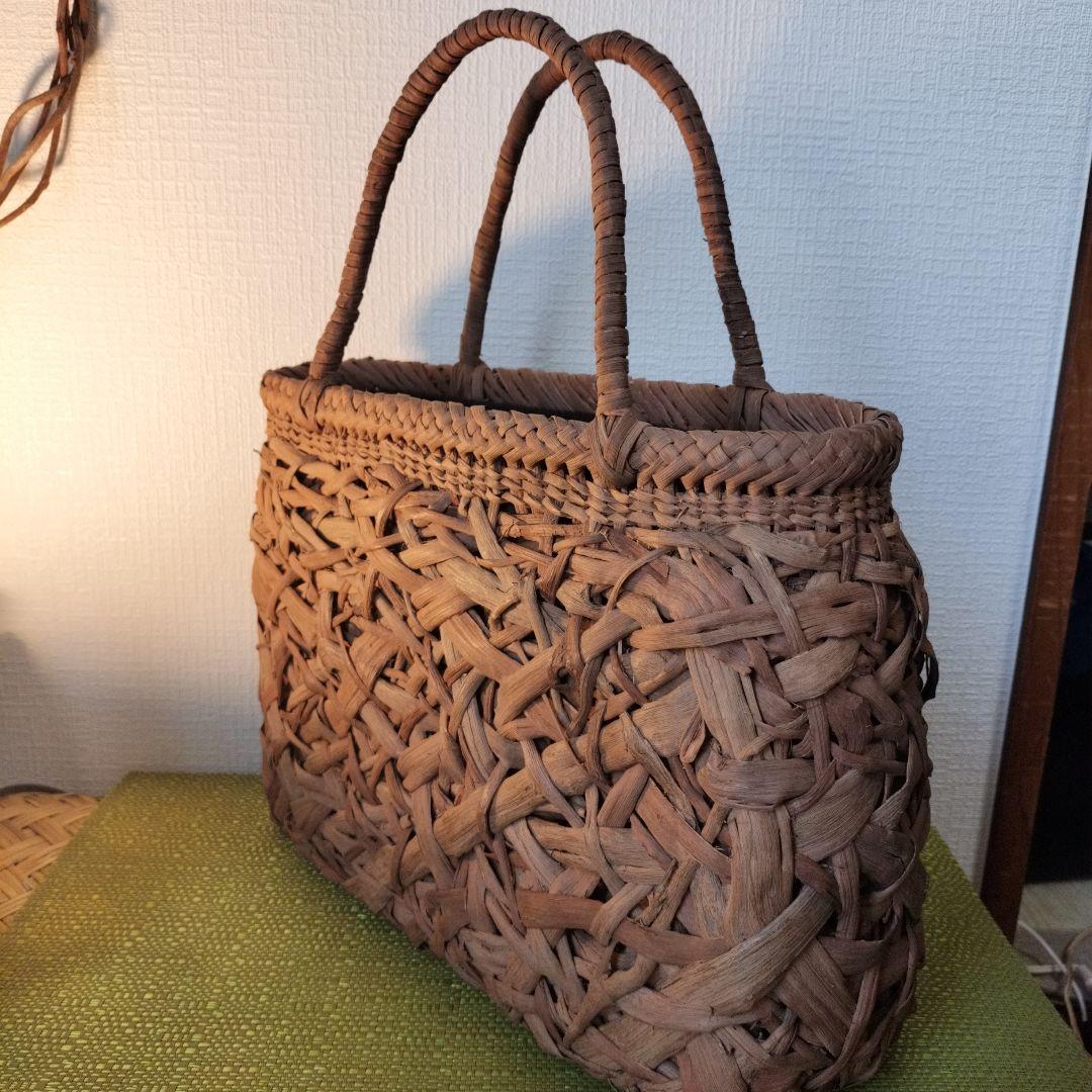 山葡萄やたら編み籠バック32✕24✕10