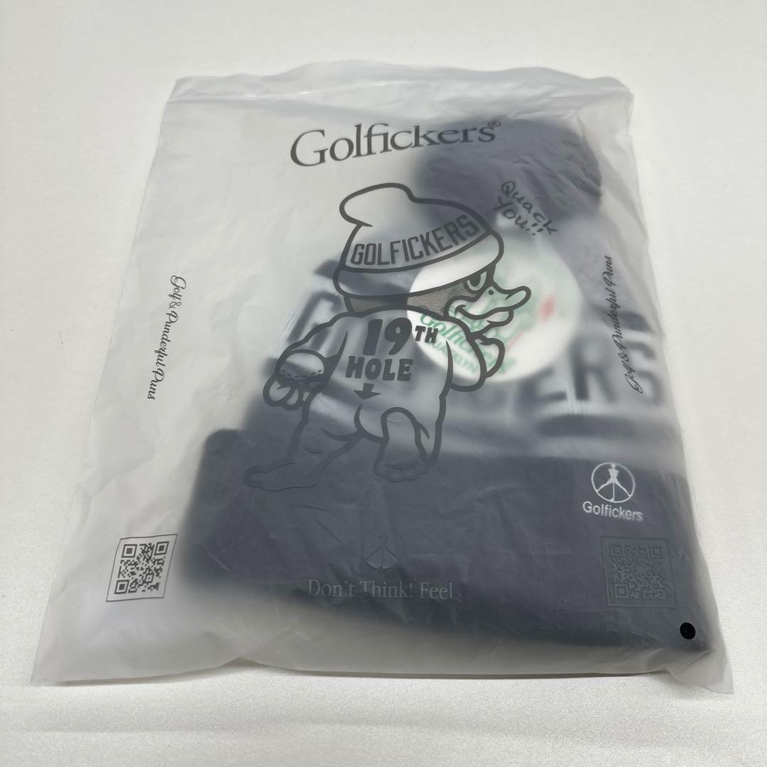 Golfickers ポンポン付きニット帽 黒/グレー