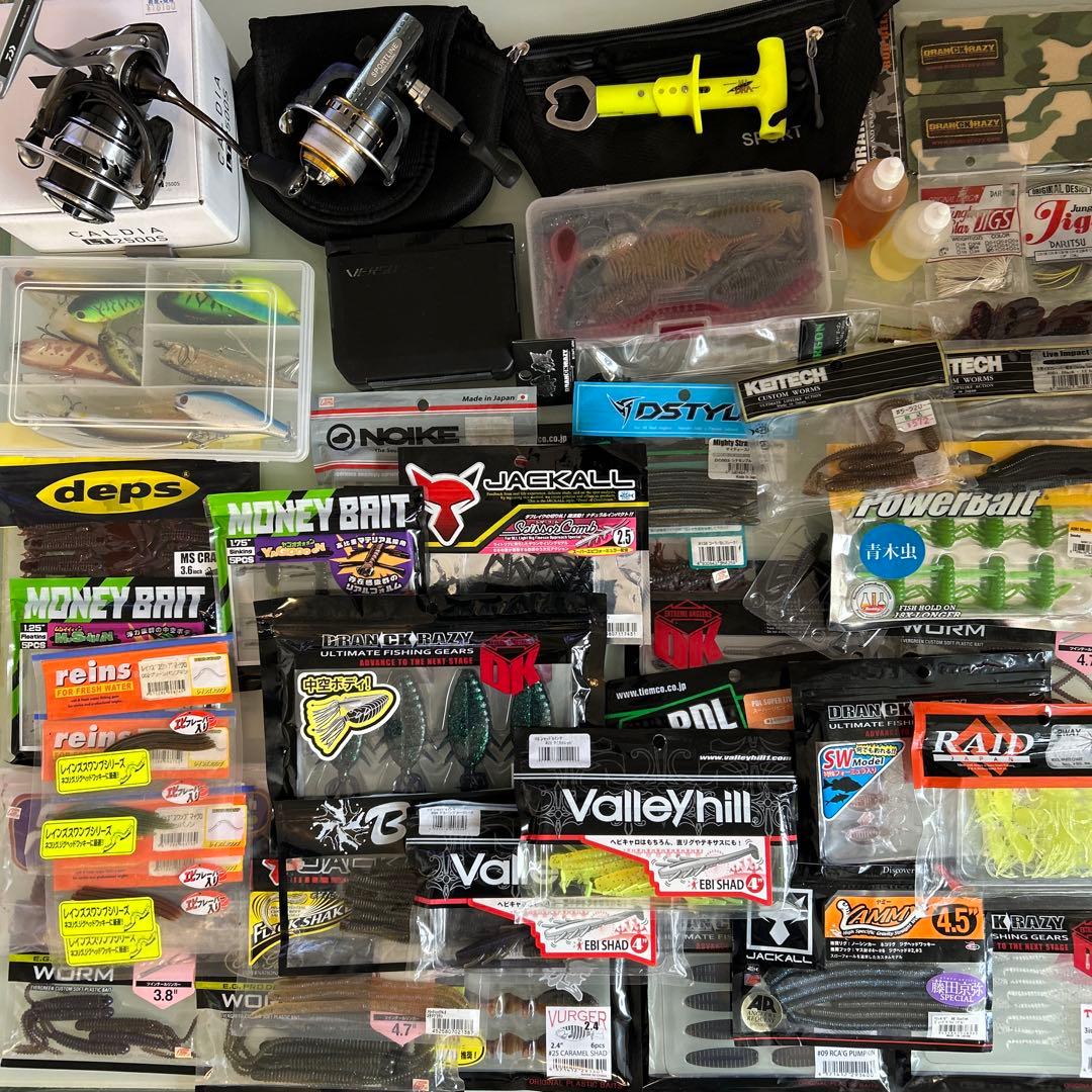 ワーム　ルアー　フック　シンカー　18カルディア リール　バス釣り引退セット