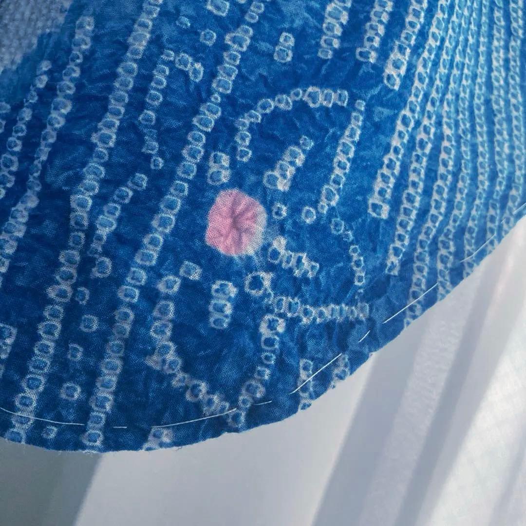 有松絞り　浴衣　鳴海絞り　未使用しつけ糸付　159cm 絞り浴衣　No.200