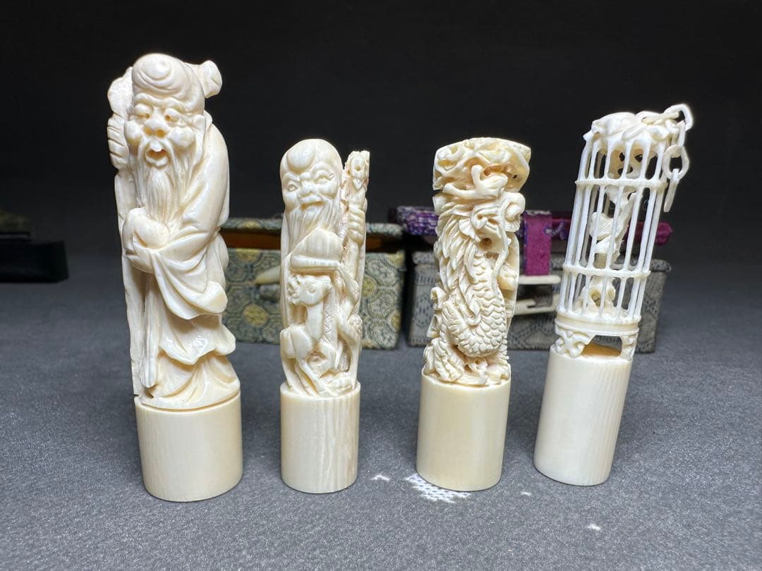 極上　印鑑　印材　置物　古美術品　 細密細工　骨董　アンティーク　彫刻 工芸品