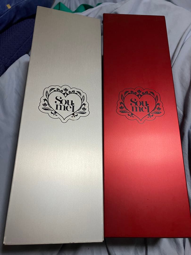 ソウメイ　シャンパン　空箱　レッド　シルバー　２個