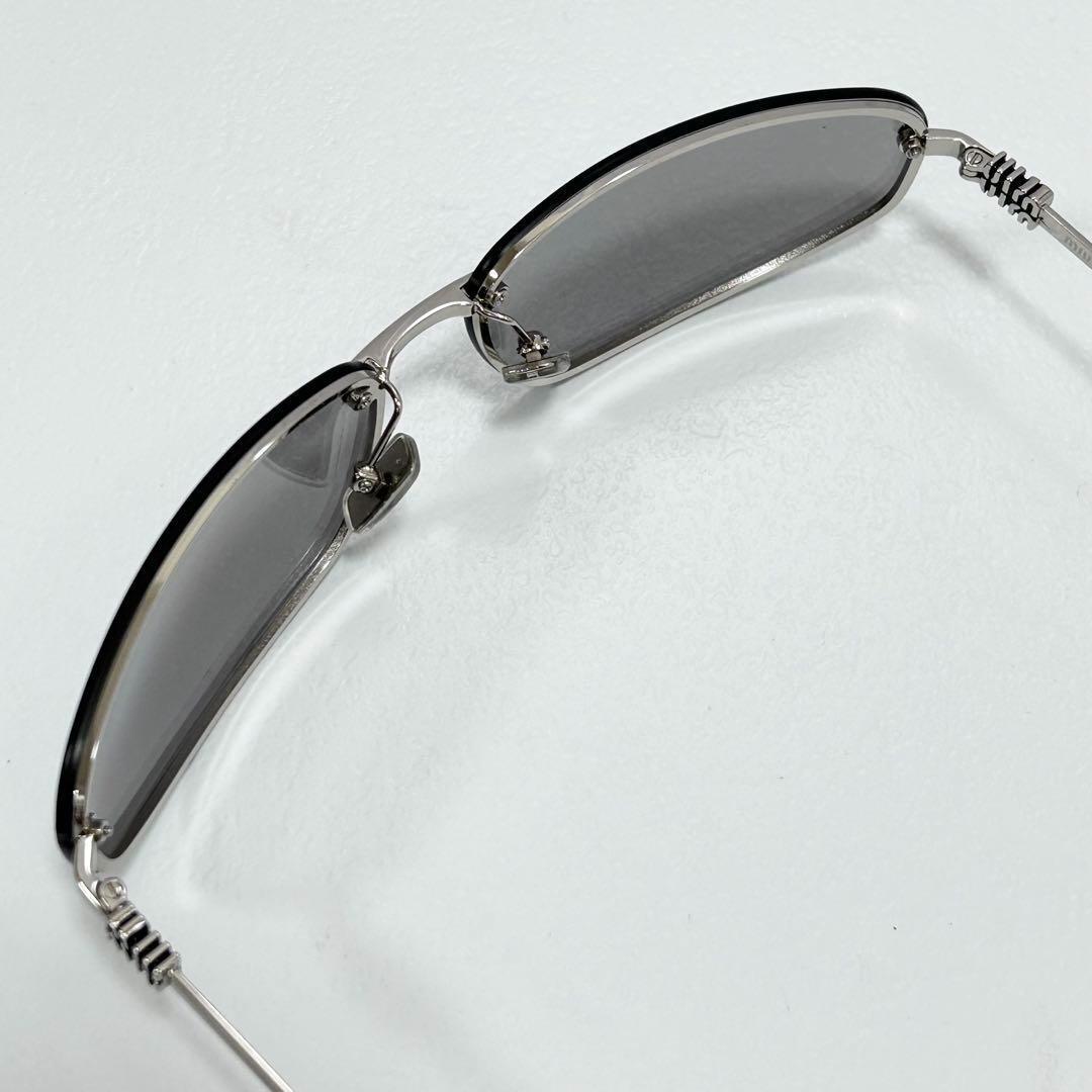 y2k miumiu リムレス サングラス ミラーレンズ シルバー