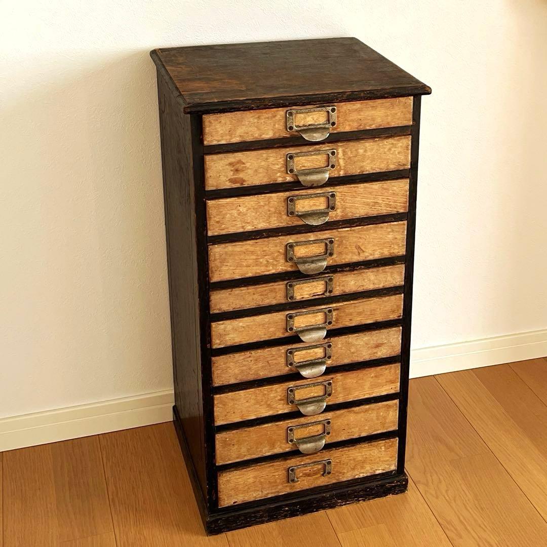 古道具　小引き出し　10杯　木製　小物入れ アンティーク