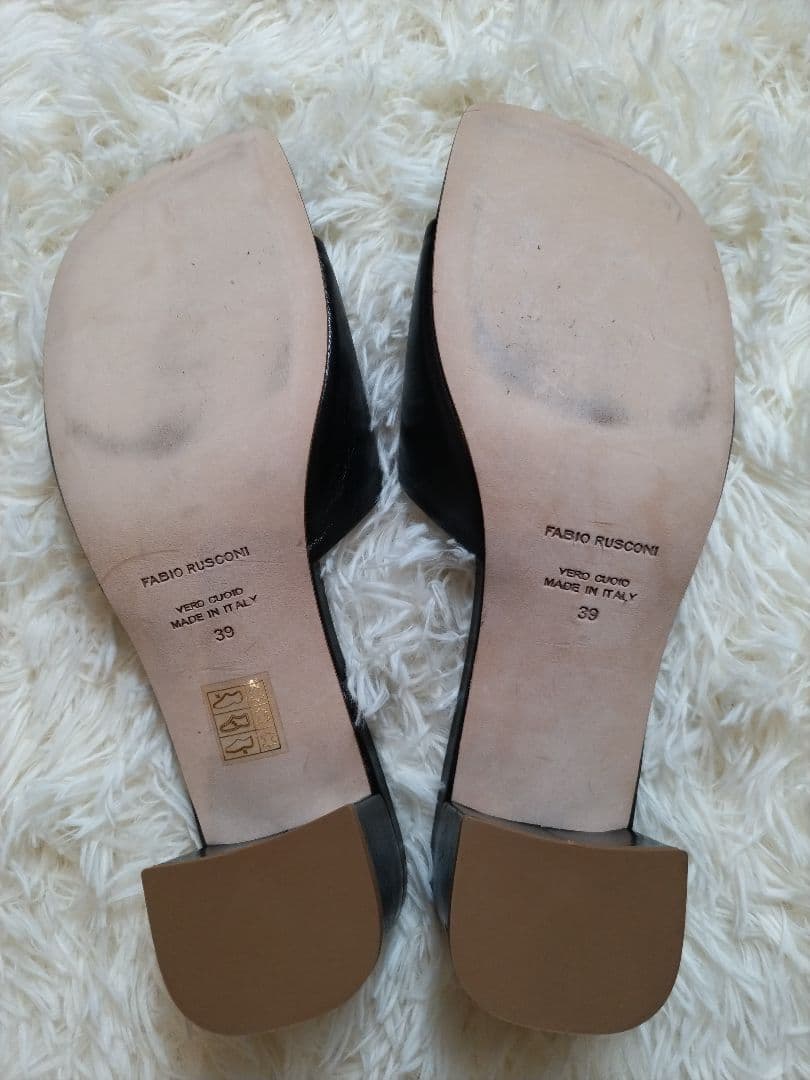 【美品】39 ファビオルスコーニ ミュール サンダル ブラック 24cm