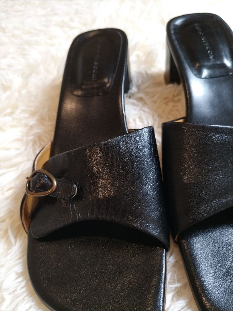 【美品】39 ファビオルスコーニ ミュール サンダル ブラック 24cm