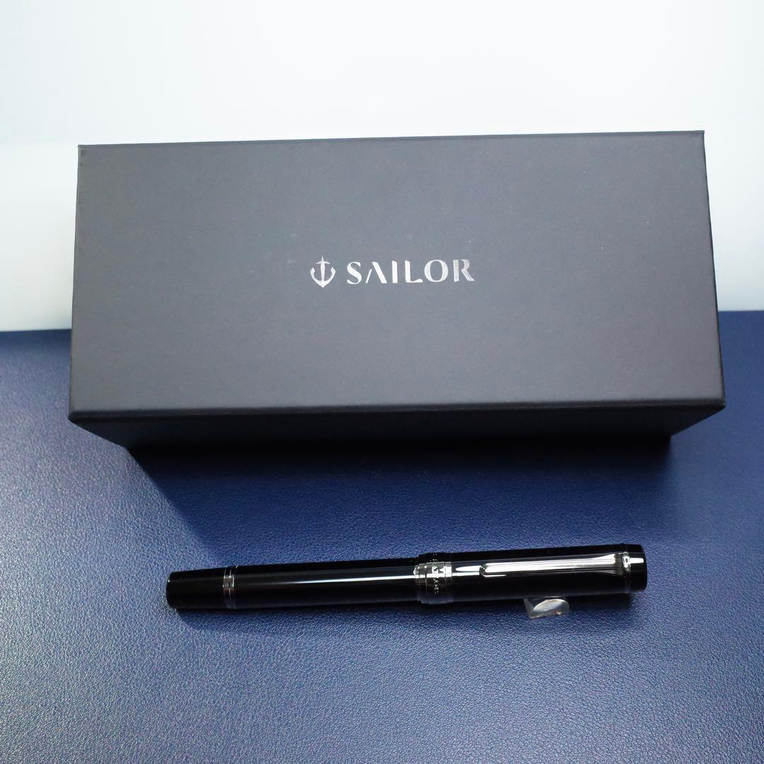 ★美品新品★セーラー　シリント　ブラックステンレス　万年筆