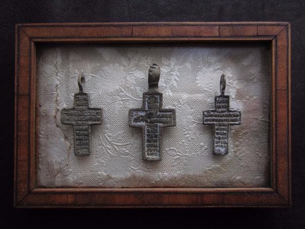 17世紀　ロシアン・クロス　3点セット　17　アンティーク　ブロンズ　ロザリオ
