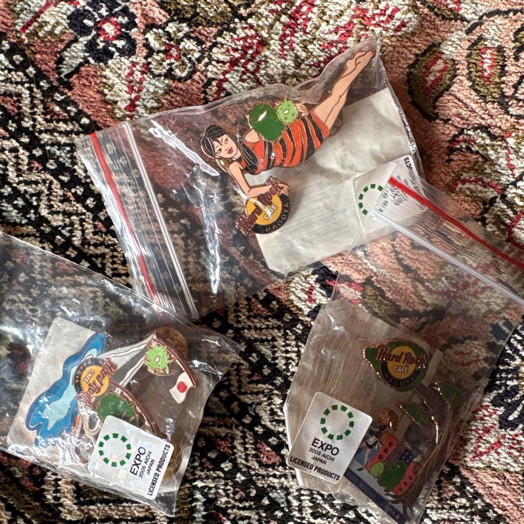 ハードロックカフェ　モリゾーキッコロ　愛知万博　EXPO ピンバッチ　3種セット