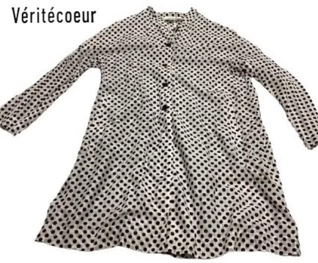 ヴェリテクール シャツワンピース LTD-001 コットン シルク ドット柄