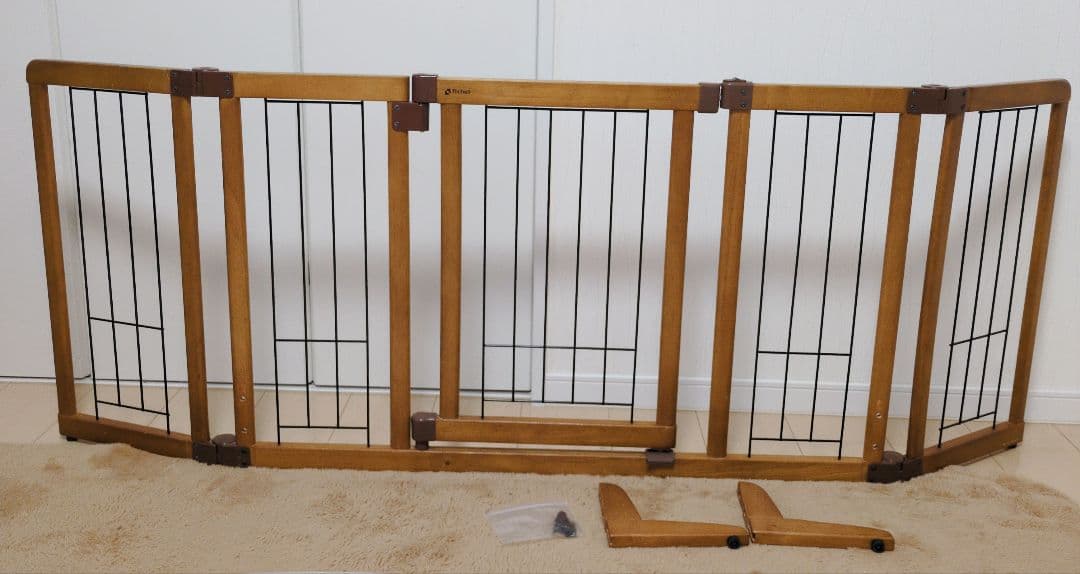 【未使用・未開封】木製おくだけドア付ペットゲートH ワイド