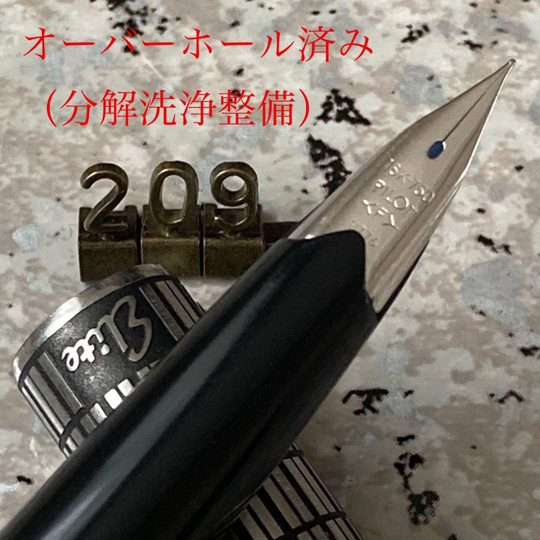 #209 オーバーホール済み 万年筆 PILOT 半格子 Elite 18k