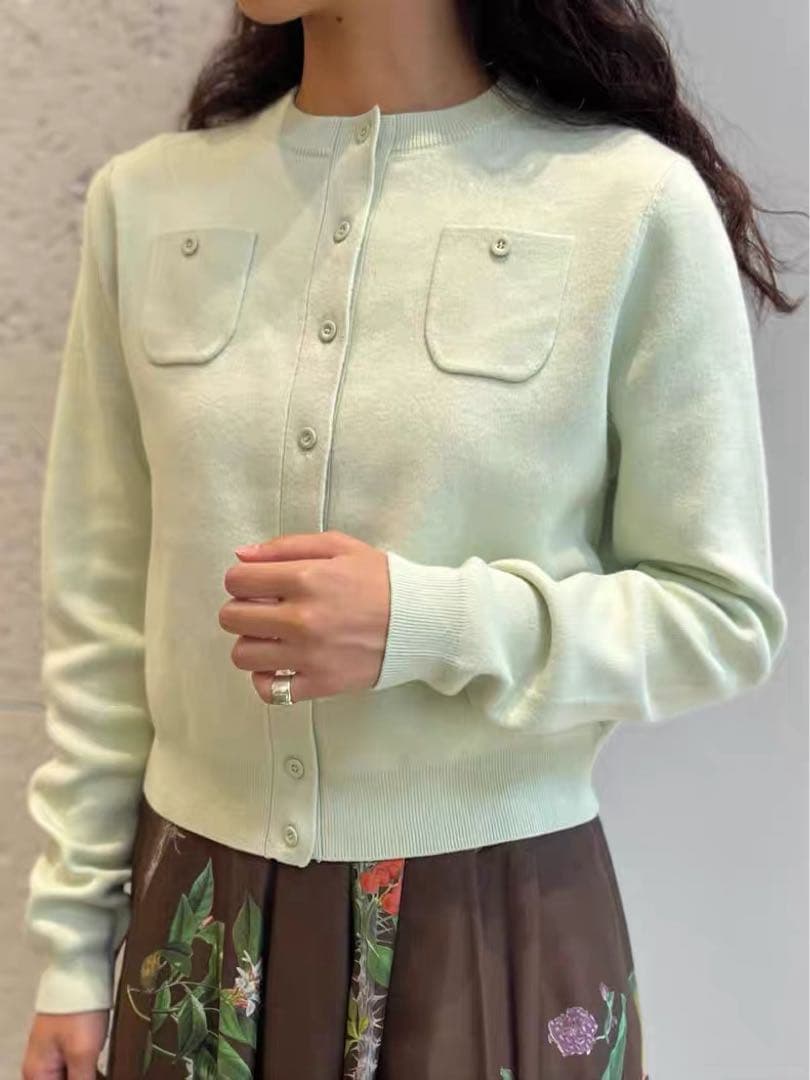 新色　CABaN コットンカシミヤ クルーネックカーディガン