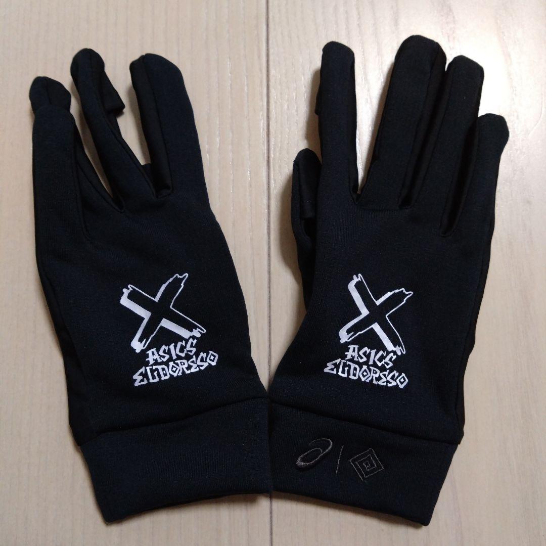 アシックス　エルドレッソ　コラボ　新品　手袋　黒　L