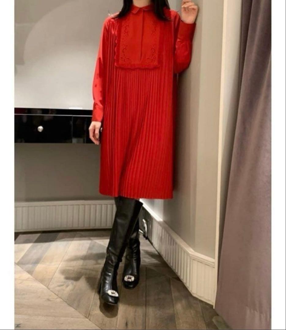 希少サイズ38 CELFORD セルフォードAラインプリーツワンピース