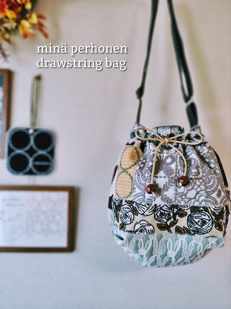 【再販ナシ】ミナペルホネン ドローストリングバッグ 巾着バッグ アネモネ