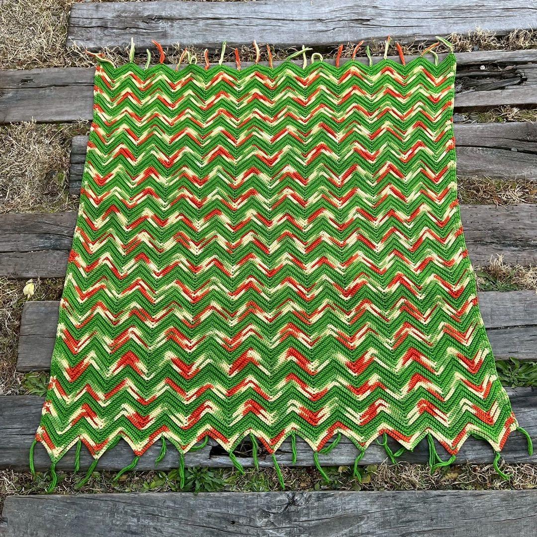 【USA vintage】グラニーブランケット ラグ アメリカ ビンテージ