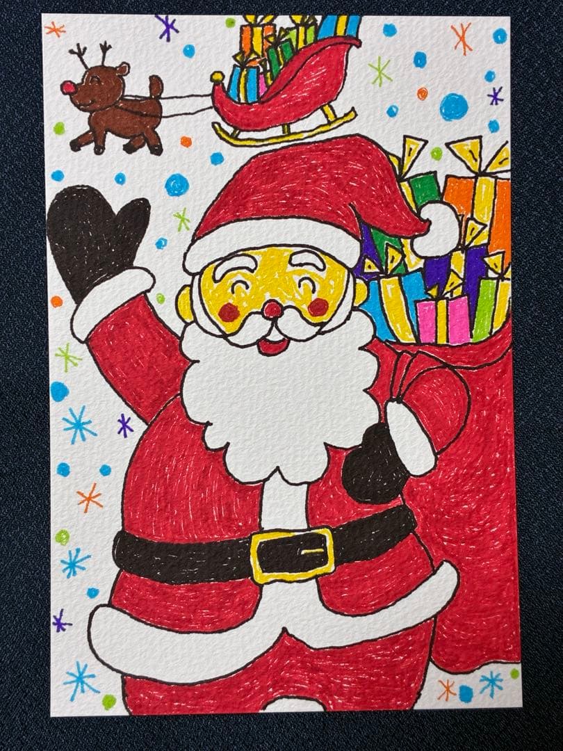 手描きアート　サンタクロース