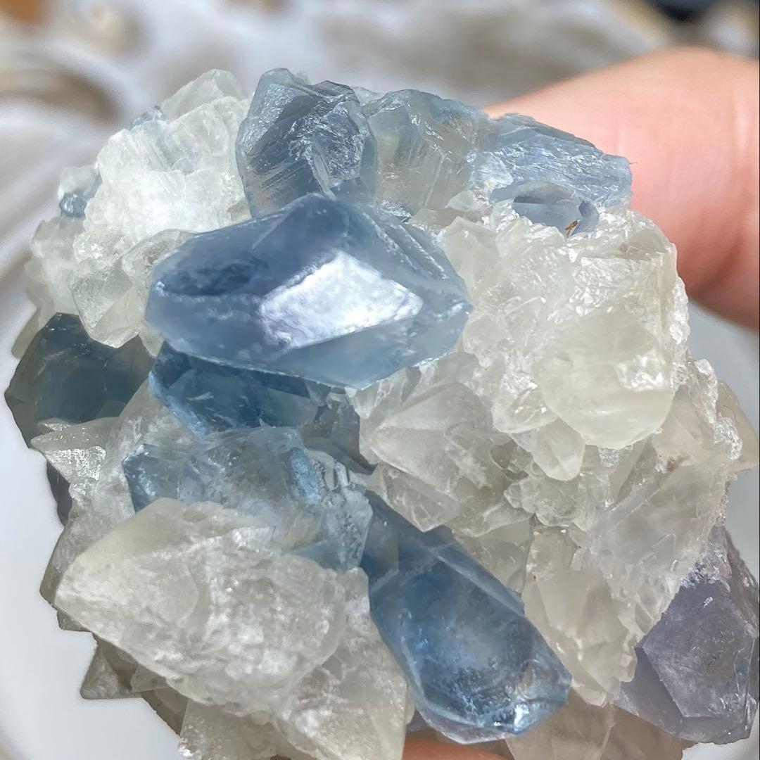 カルサイト　セレスタイン　共生鉱　アフガニスタン　62.5g セレスタイト