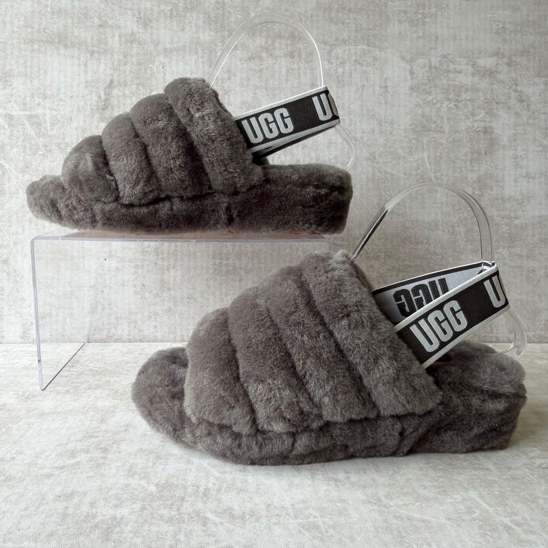 ⭐️未使用⭐️UGG アグ フラッフイヤー スライド サンダル 23cm グレー