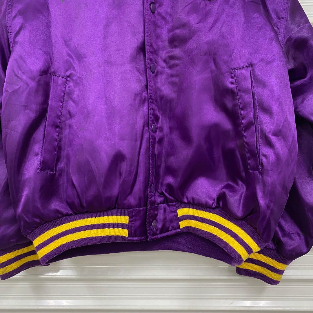 NBA LAKERS レイカーズ バーシティジャケット スタジャン パープル L