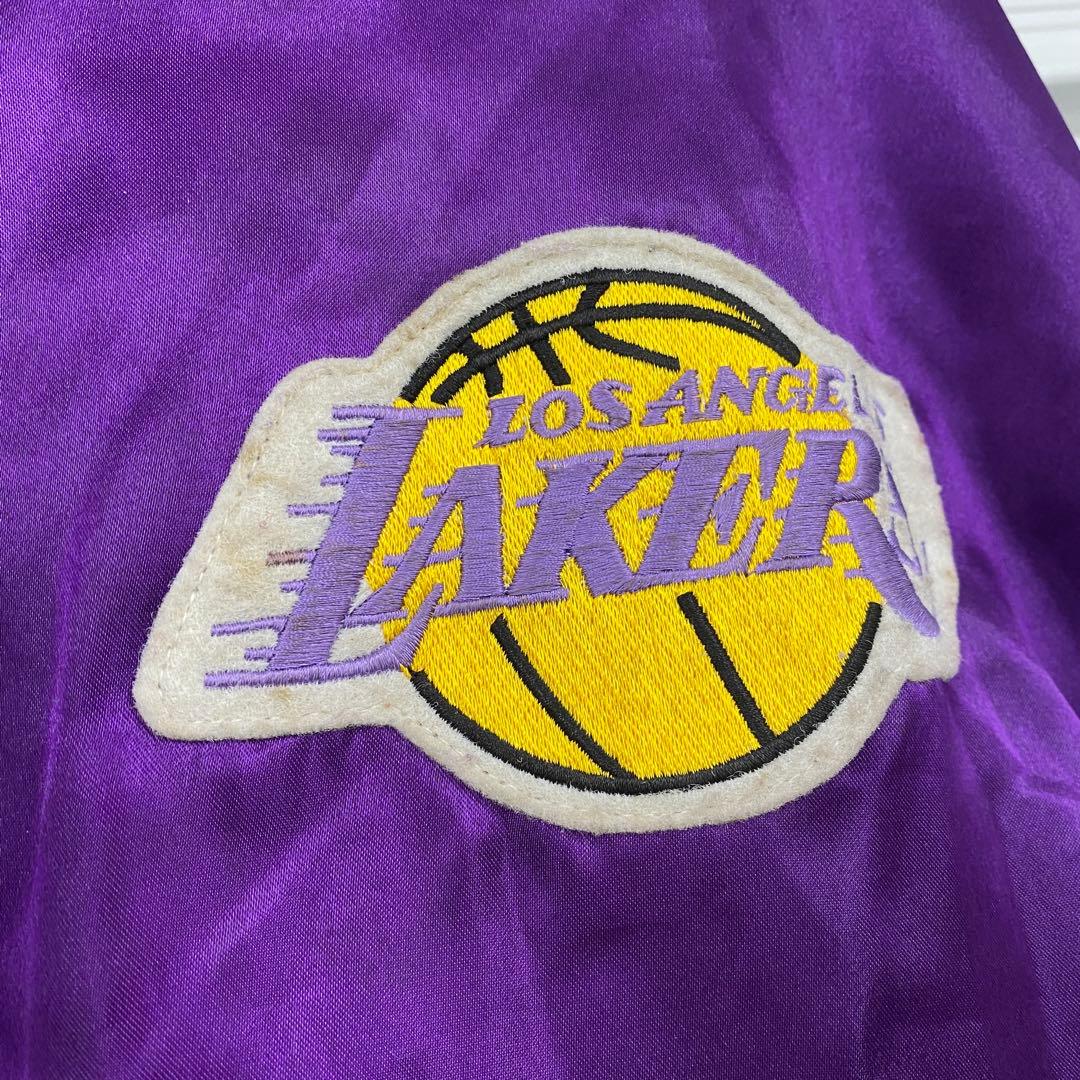 NBA LAKERS レイカーズ バーシティジャケット スタジャン パープル L