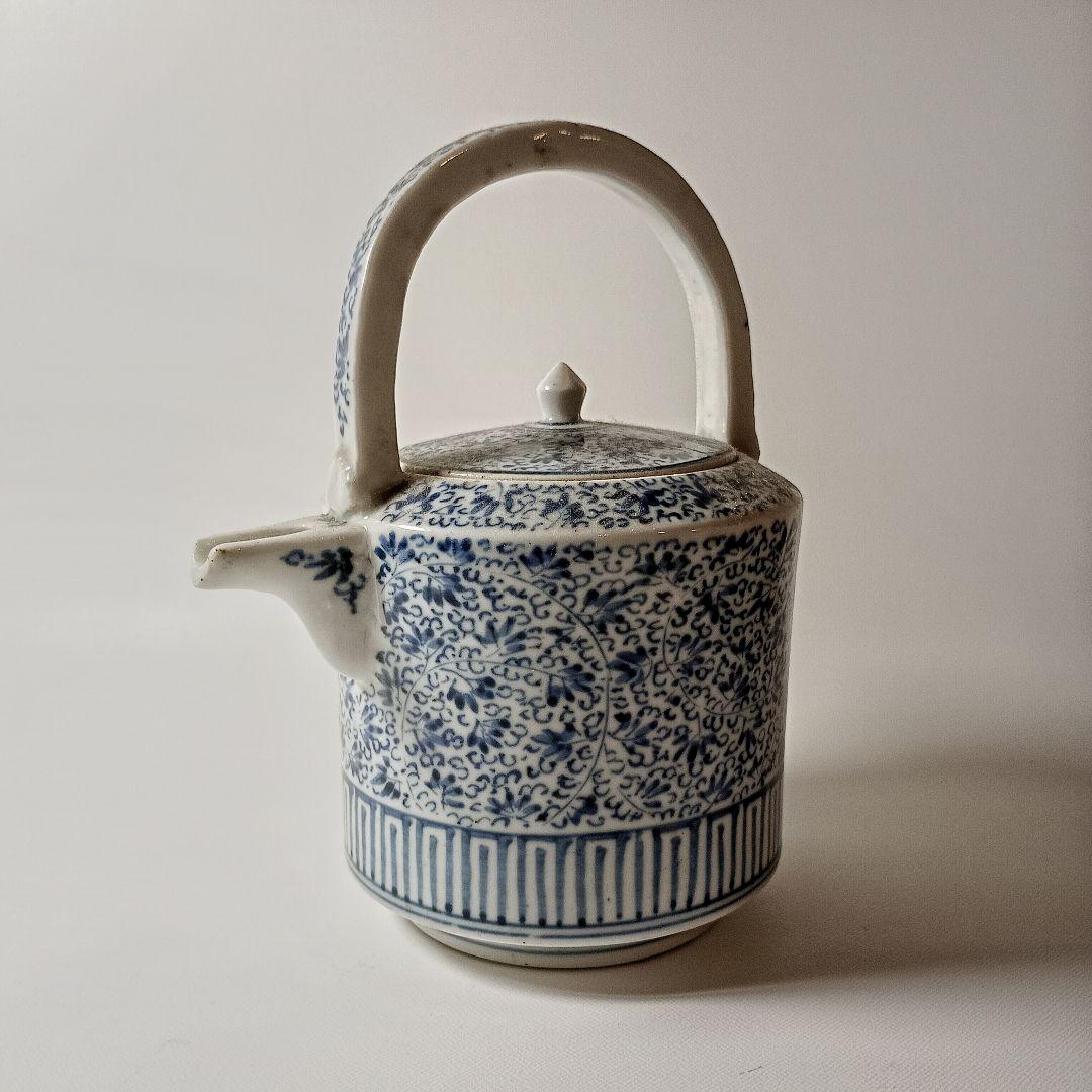 古伊万里　微塵花唐草文銚子　【初期伊万里　古九谷　藍九谷　柿右衛門】