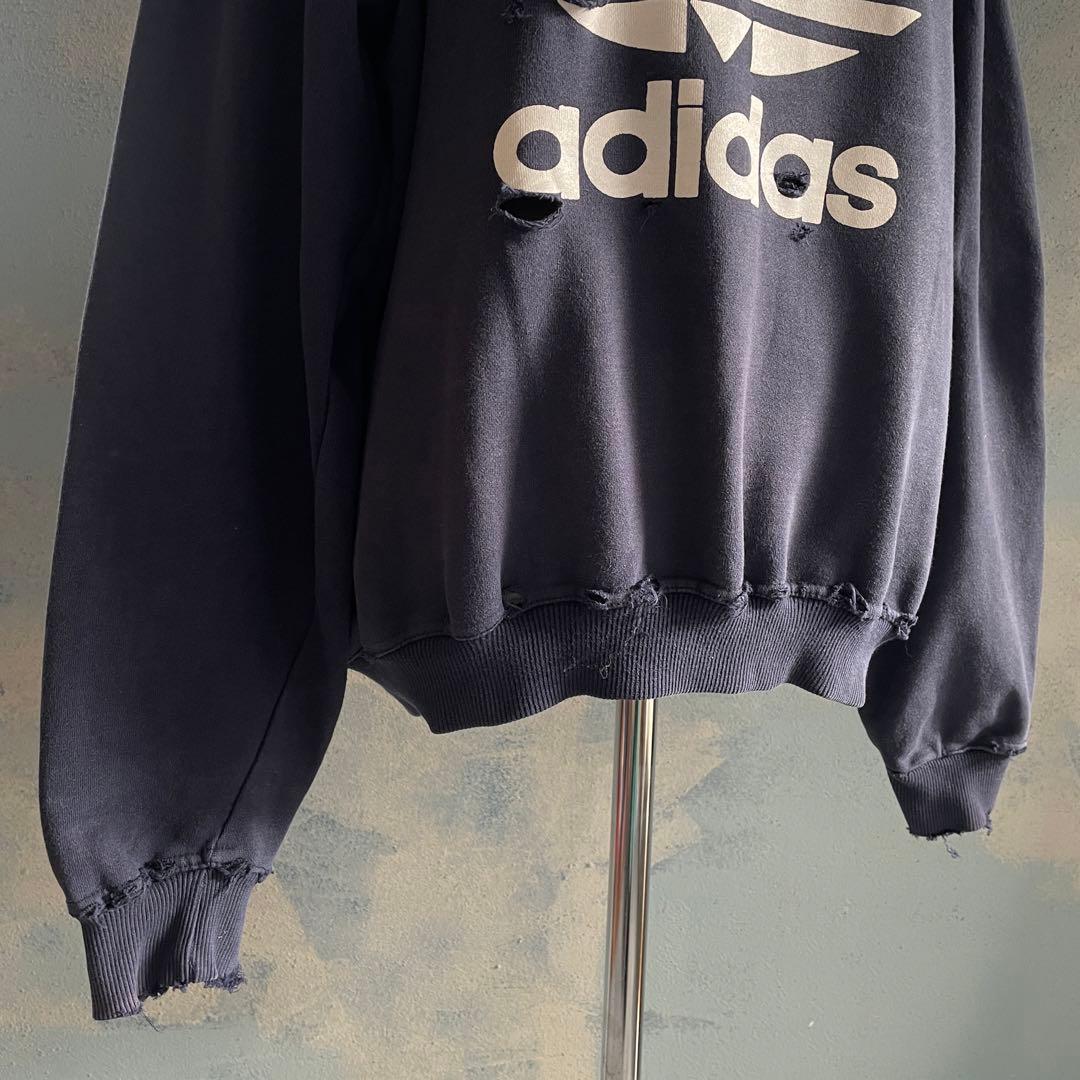 90's 銀タグ“adidas“短丈”grange boro sweat