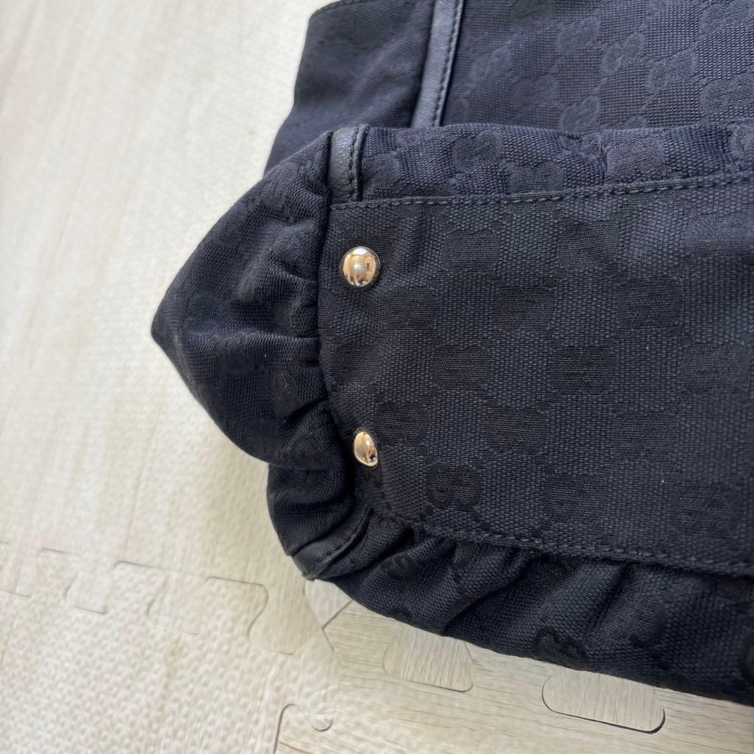 GUCCI グッチ　レザー×キャンバス地　ゴールド金具