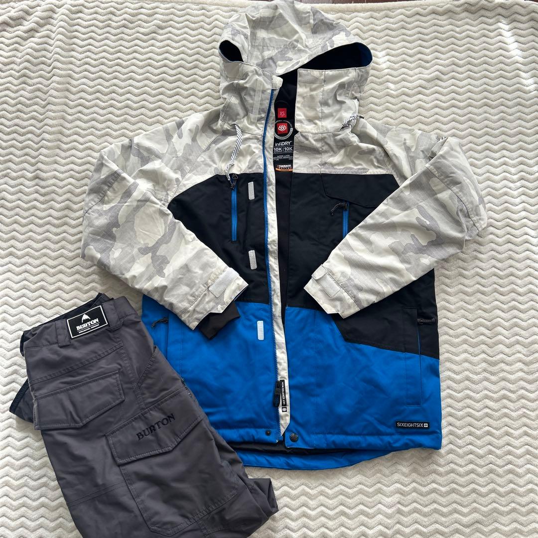 BURTON SIXEIGHTSIX スノーボードジャケット XS パンツセット
