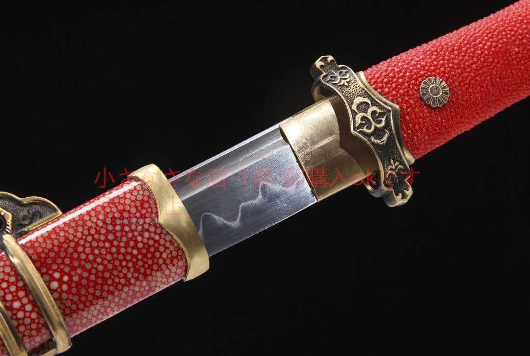 全魚皮唐横刀銅装T 10焼刃金 古兵器 武具 刀装具 日本刀 模造刀 居合刀
