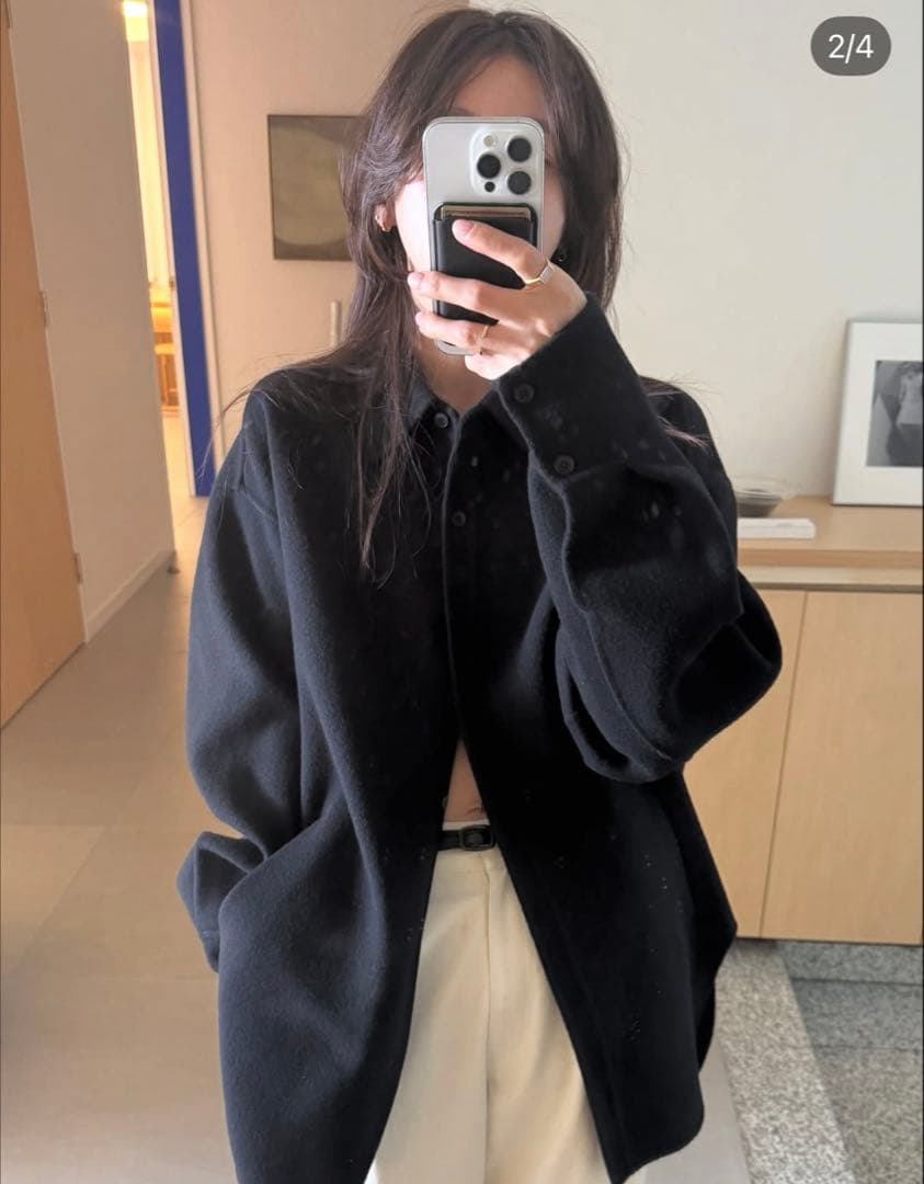 todayful トゥデイフル　ウールシャツジャケット　ブラック　36サイズ