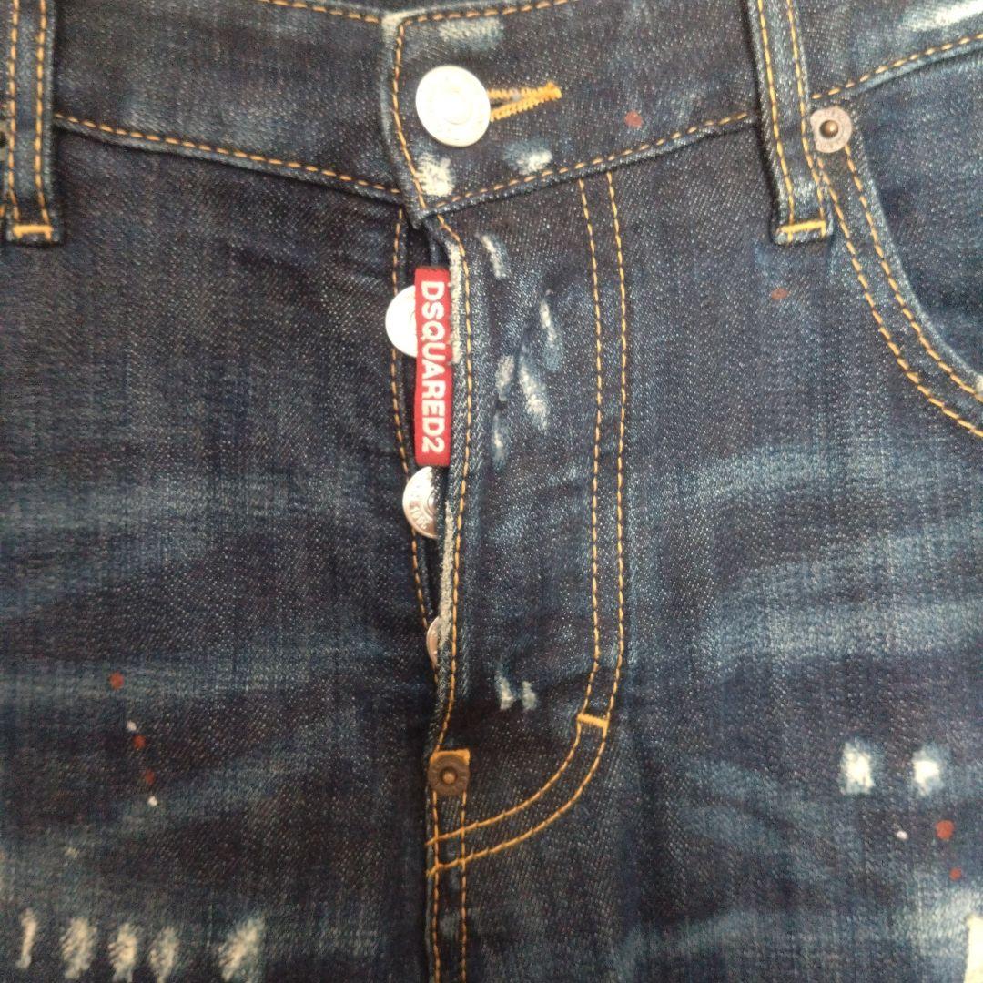 ディースクエアード　ダメージ加工スキニーデニム ダークブルー　サイズ46
